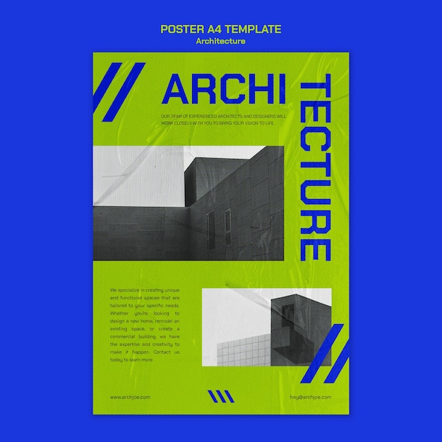 PSD gratuito modello di architettura dal design piatto