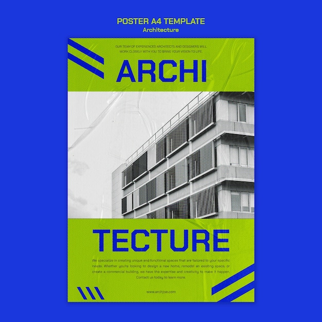 PSD gratuito modello di architettura dal design piatto