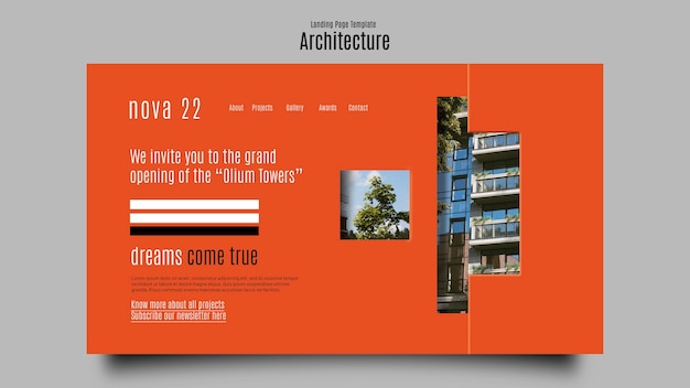 Flat design architecture template