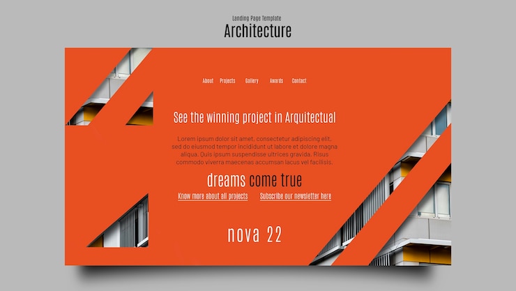 Free PSD flat design architecture template
