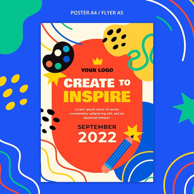 Flat design art class template