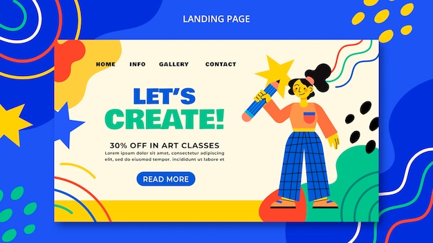 Flat design art class template