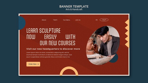 Flat design art and craft template