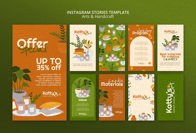 Free PSD flat design art and craft template