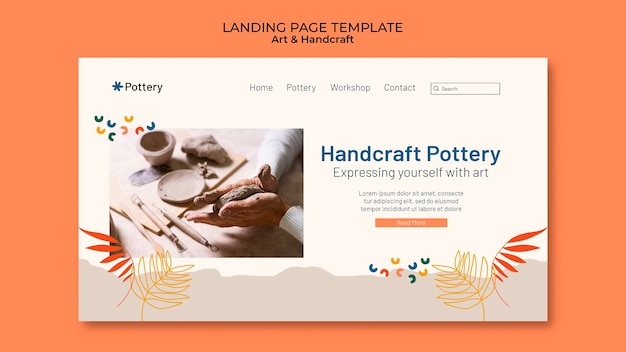 Free PSD flat design art and handcraft template