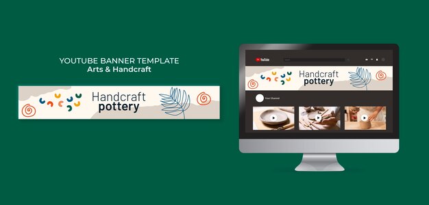 Free PSD flat design art and handcraft template