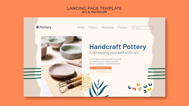 Free PSD flat design art and handcraft template