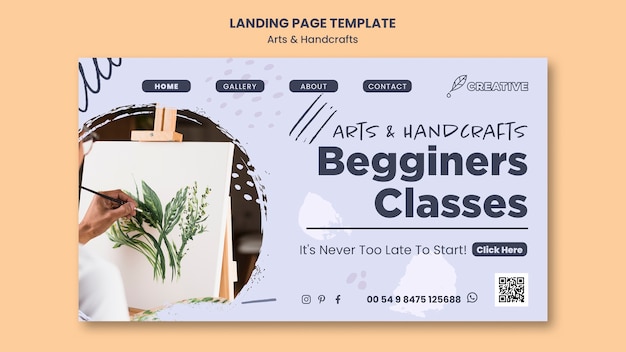 Free PSD flat design art and handcraft template