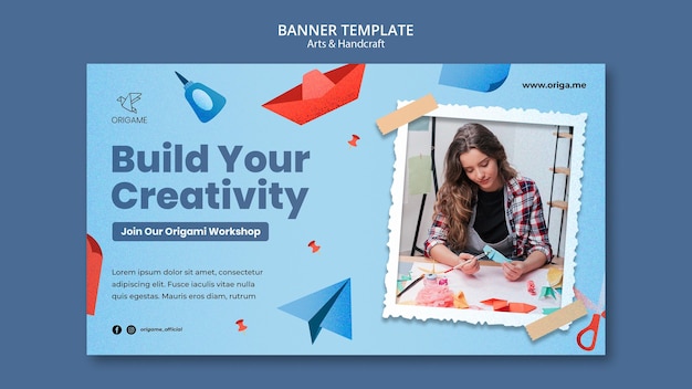 Flat design of art and handcrafts banner template