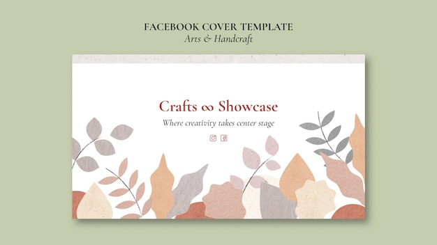 Free PSD flat design arts and handcraft facebook cover