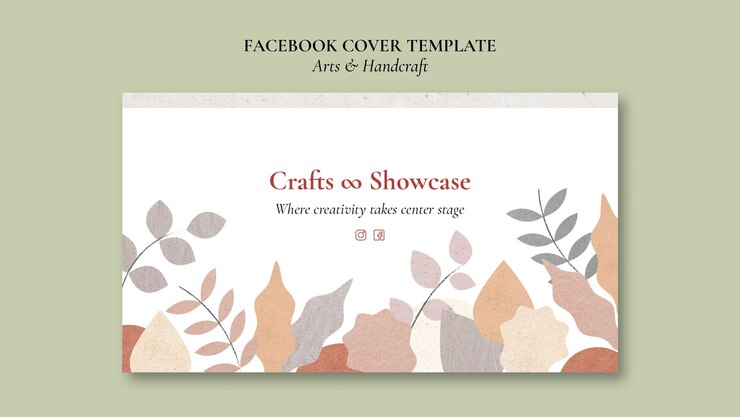 無料PSD フラットデザインのアートとハンドクラフトのfacebookカバー