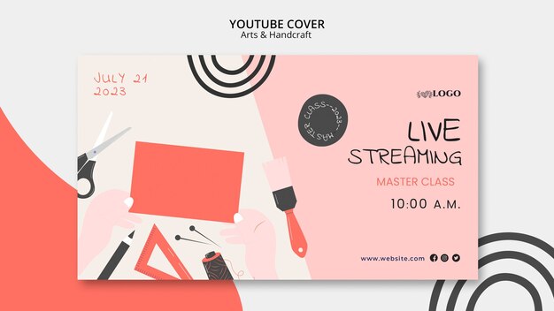flat design arts and handcraft template