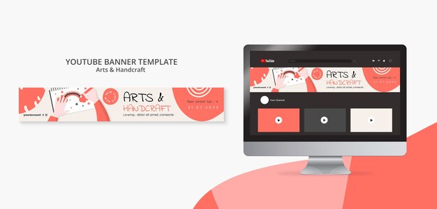 flat design arts and handcraft template