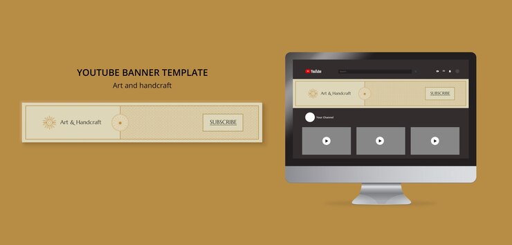 मुफ़्त PSD flat design arts and handcraft youtube banner