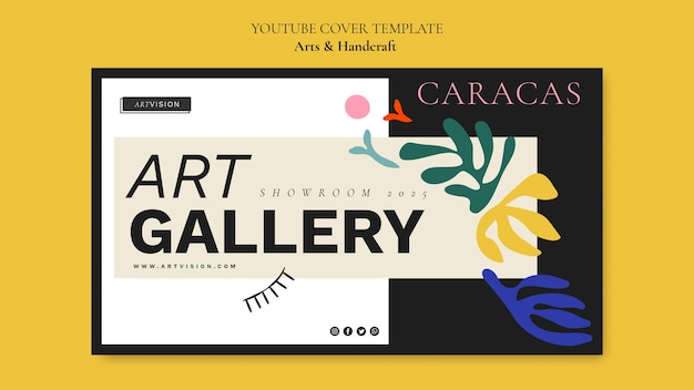 flat design arts and handcraft youtube cover