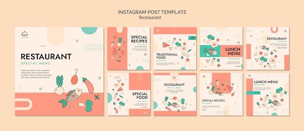 Flat design asian restaurant template