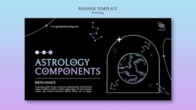 Flat design astrology banner template