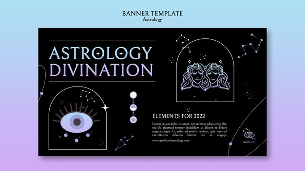 평면 디자인 점성술 배너 서식 파일