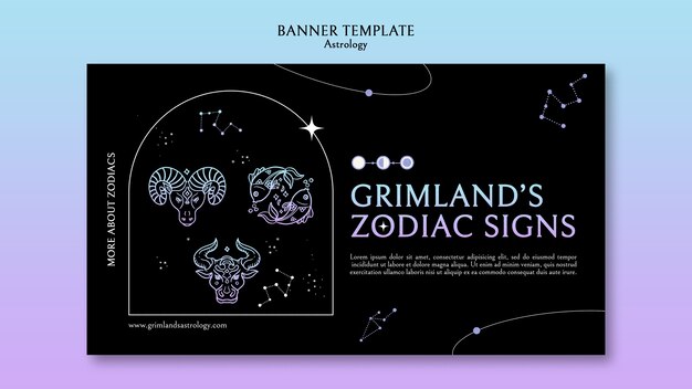 Flat design astrology banner template