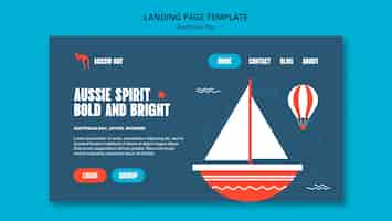 PSD gratuito flat design australia day landing page