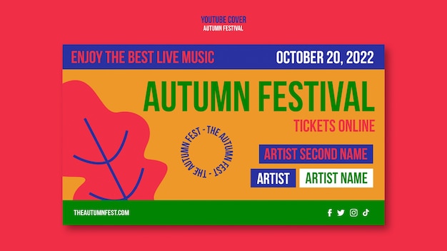 PSD gratuito modello di festival d'autunno design piatto