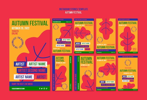 PSD gratuito modello di festival d'autunno design piatto