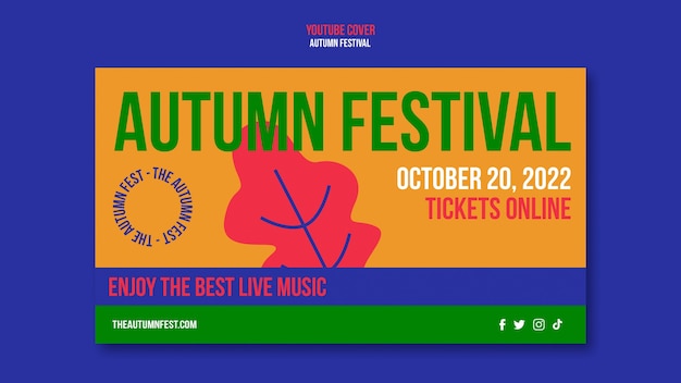 PSD gratuito modello di festival d'autunno design piatto