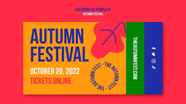 Free PSD flat design autumn festival template