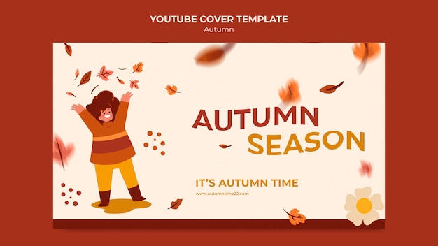 Free PSD flat design autumn season template