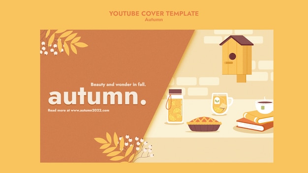 Free PSD flat design autumn season template