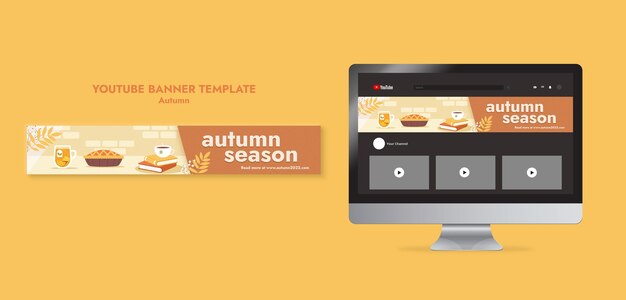 Flat design autumn season template