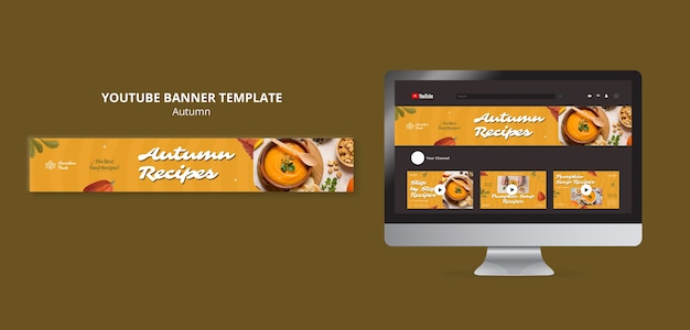 Free PSD flat design autumn template