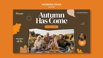 Free PSD flat design autumn template