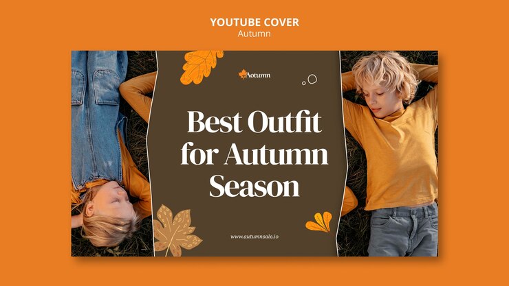 Free PSD flat design autumn template