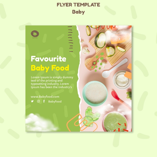 Flat design baby template