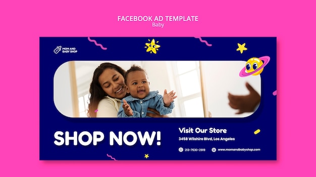 Free PSD flat design baby template