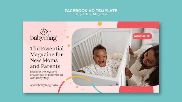 Free PSD flat design baby template