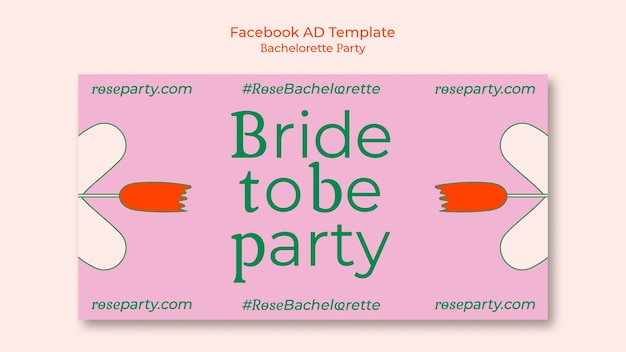 Free PSD flat design bachelorette party facebook ad template