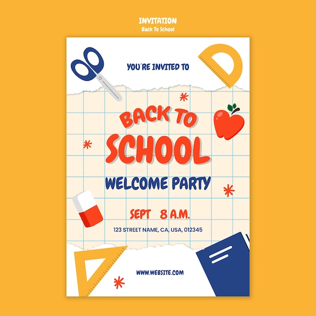 flat design back to school  template