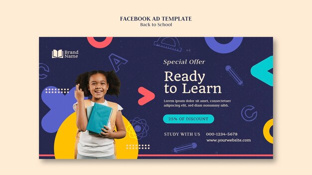 Flat design back to school template