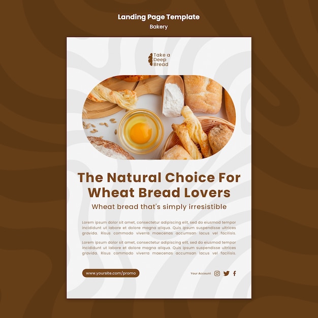 Flat design bakery poster template – Free PSD download