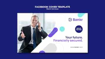 PSD gratuito copertina facebook di servizi bancari di design piatto