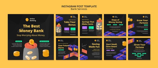flat design bank services template