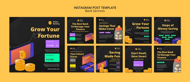 flat design bank services template