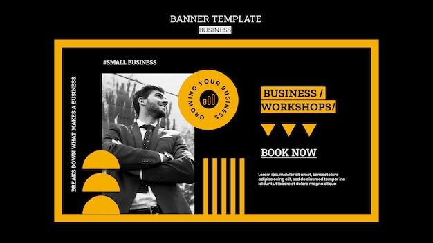 PSD gratuito modello di business banner design piatto