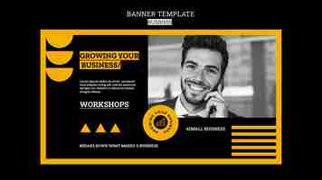 PSD gratuito modello di business banner design piatto