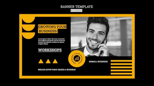 Flat design banner business template