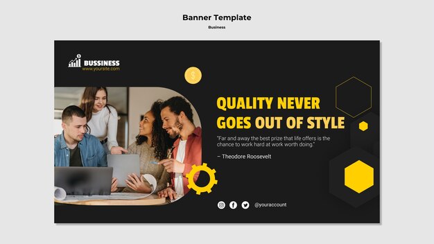 Flat design banner business template