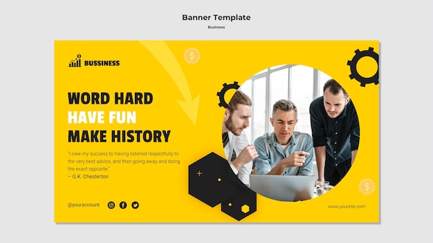 Flat design banner business template