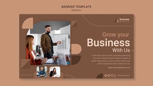 PSD gratuito modello di business banner design piatto
